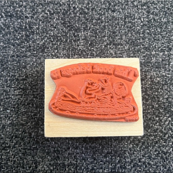 •Disney’s Classic Winnie The Pooh Storytime Bookplate Rubber Stamp• - Picture 2 of 5